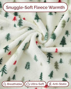 CGK Christmas Fleece Blanket Queen - Flannel Throw - Xmas Trees, 90x90 - Image 3