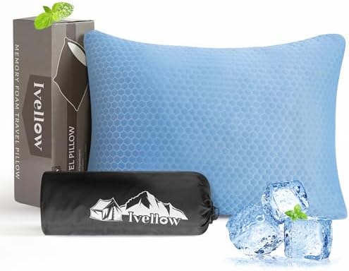 Ivellow Travel Pillow, Camping Pillow for Sleeping,Cooling, Memory Foam -S by Ivellow