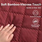 BEDSUM Cooling Toddler Comforter, Rayon Made from Bamboo, Wine Red - Image 3