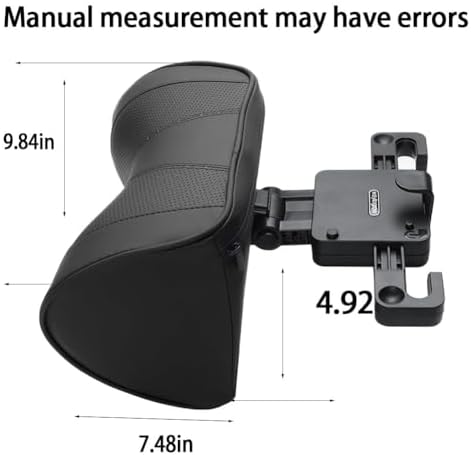 Adjustable U-Shaped Car Headrest Pillow, 180° Head Neck Pillow for Driving Support Seat Ergonomic Design Leather Comfortable Short Trips Supporting Long Ride Travel Sleeping Essentials(Leather-Red) - Image 6
