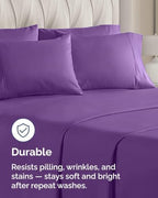 King Pillow Cases - 8 Pack Soft Pillowcase Covers - 20" x 40" (Purple) - Image 4