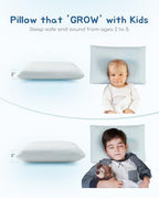 Toddler Pillow, Adjustable Memory Foam Small/Mini Pillow for Toddler 2 Years & Above, for Kids Sleeping, Napping or Traveling, Washable No Zipper Pillowcase, 13” x 18”, Blue - Image 2
