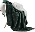NANPIPER Throw Blanket Reversible Sherpa Flannel Blanket Super Soft Fuzzy Plush Fleece Microfiber for Bed/Couch(60"x80",Olive Green) by NANPIPER