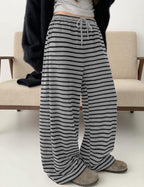 TARSE Women's Striped Barrel Pants Wide Leg Lounge Pants - Image 3