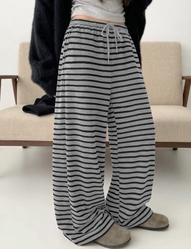 TARSE Women's Striped Barrel Pants Wide Leg Lounge Pants - Image 3