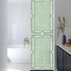 Window Privacy Film Frosted, Sage Green Botanical Reusable Static Cling Window Tints, Vintage Florals Geometric Minimalist Heat Control Windows Films for Offices, Balcony, 29.5 x 118 Inches - Image 3
