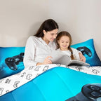 Erosebridal Gamer Comforter Set for Boys Teens Blue Gaming Bedding Set Video Game Bedding Home Decor for Kids Comforter Twin Size 2 Pieces Quilted Duvet Set 1 Comforter with 1 Pillowcase - Image 4