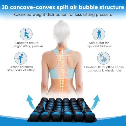 Inflatable Travel Seat Cushion for Airplane Long Flights Black - Image 2