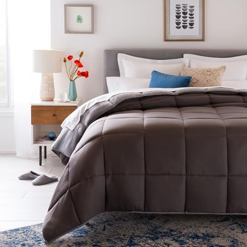 Linenspa All-Season Down Alternative Comforter, Stone/Charcoal, Twin XL - Image 3