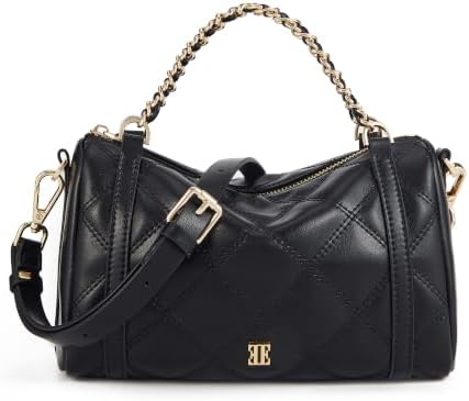 ELLE Women’s Quilted Chain Shoulder Bag, Black Pillow Purse, Small Handbag for Work, Party and Everyday Use by ELLE