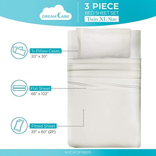 DREAMCARE Twin XL Sheets - 3pc Breathable Cooling Sheets Twin XL Sheet Sets - Image 4