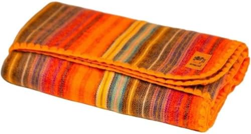 ALPAKITAS Alpaca Wool Blanket - Queen Size Bed Blanket - Alpaca Throw Blanket - Best Gift & Warm Blanket, Lightweight, Couch Blanket or Camp - Outdoor Blanket - 87 x 64 Inches (Orange) by Alpakitas