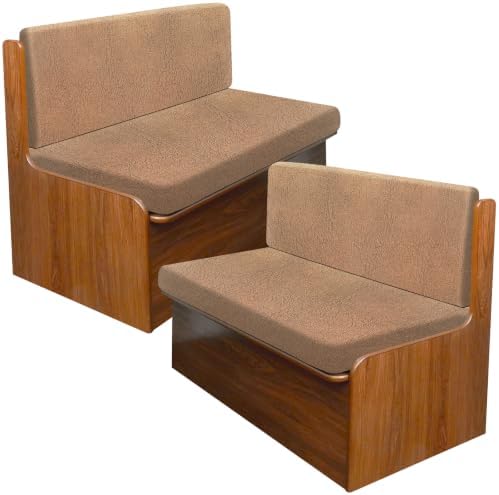 molasofa Leather Like RV Dinette Cushion Covers, RV Booth Seat Cover Stretchable Camper Cushion Couch Covers Washable Slipcovers for Camper Car Bench (2 Bench Cover & 2 Backrest Cover, Brown-256) by Molasofa