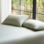 DOZ Pillowcase Set, 100% Viscose derived from Bamboo, Organically Grown, Buttery Soft, Silky, Breathable, Cooling, Oeko-TEX, High GSM, 2-Pack, Envelope Closure (King, Sage) by DOZ
