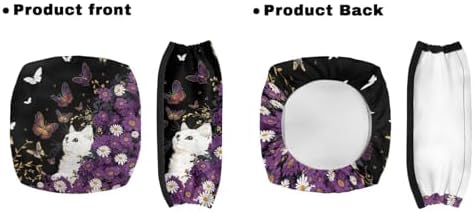 LedBack Universal Walker Accessories White Cat Purple Daisy Walker Seat Covers and Backrest Covers Durable Large Capacity Storage Basket for Wheelchair - Image 2