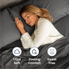 Cal King 6 Piece Bed Sheet Set - Breathable & Cooling Sheets - Charcoal - Image 4