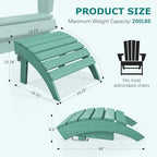 PLUUV Folding Adirondack Ottoman Footrest for Adirondack Chair, Aruba - Image 6