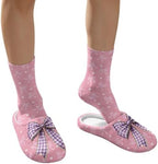 Jeiento Women's Fuzzy Slippers and Sock Set Warm Cozy Memory Foam House Shoes Soft Slip-on Slides Spa Slippers for Hotel - Image 4