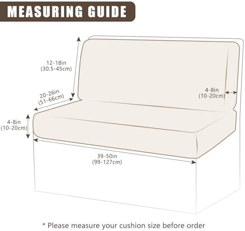 SearchI PU Leather RV Dinette Cushion Covers, Stretch Camper Cushion Slipcovers for Travel Trailer Couch RV Booth Seat, Replacement Camper Sofa Chair Protector(2 Backrest Cover & 2 Bench Cover, Cream) - Image 6