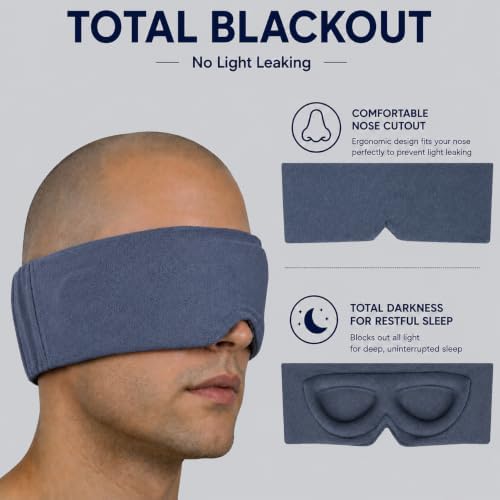 ALASKA BEAR Sleep Eye Mask for Back and Side Sleepers, Women Men, Blue - Image 5