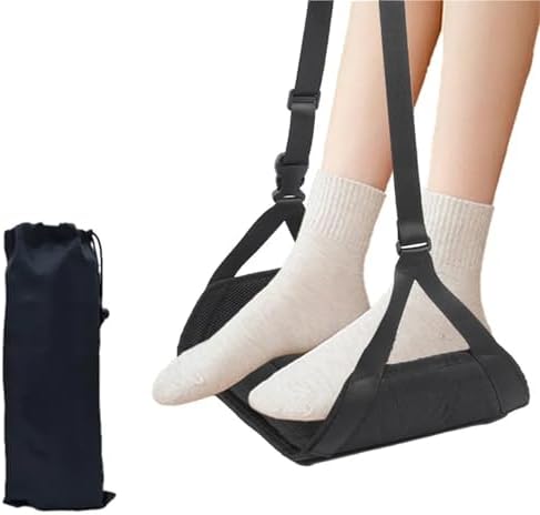Foot Hammock for Plane Travel 2pcs Lightweight Plane Foot Hammock - Support Plate, Portable Leg Rest(Black) by Unknown