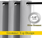 NICETOWN Silver Grey Curtains 96 inches Long, Grommet Thermal Insulated Blackout Curtains Privacy Window Treatments for Boys Room/Living Room, W46 x L96, 2 Panels - Image 2