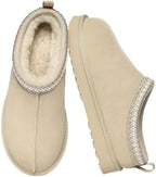 Litfun Women's Genuine Suede Fur Lined Slippers Fuzzy Winter House Shoes by Enjoyacomfortablelife
