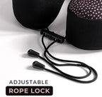 Neck Pillow for Travel | Memory Foam Neck Pillow with Chin Support | Travel Pillow | Adjustable Rope Lock | Removable & Washable Cover with Travel Bag | Travel Essentials | Pink & Black - Image 3