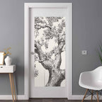 Window Privacy Film Frosted, Vintage Botanical Non-Adhesive Static Cling Window Tint, Antique Foliage Tree Rustic Insulated Windows Frosted Films for Living Room, 35.4 x 78.7 Inches - Image 3