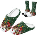 Jeiento Winter Fuzzy Slipper and Crew Socks for Women,Adult Slip-on Close Toe House Slipper,Flat Comfort home Slides by Jeiento