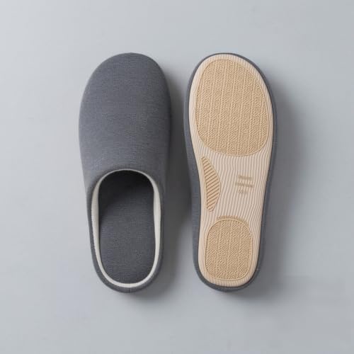 Men Japanese Style Cotton Slippers Anti-Slip TPR Foldable Quiet House Shoes - Image 3