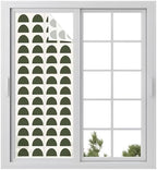 Window Privacy Film Frosted, Forest Green Boho Static Cling Door Window Covering, Middle Century Geometric Abstract Art UV Blocking Windows Film for Office, Hotel, Bedroom, 29.5 x 78.7 Inches by Unknown