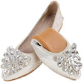 Flats Shoes for Women Rhinestone Wedding Ballerina Shoes Foldable Sparkly Comfort Slip on Flat Dressy Flats by ZQKSEOHS