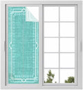 Window Privacy Film Frosted, Turquoise Botanical Static Cling Door Window Covering, Vintage Florals Geometric Minimalist UV Blocking Windows Film for Office, Hotel, Bedroom, 29.5 x 78.7 Inches by Unknown