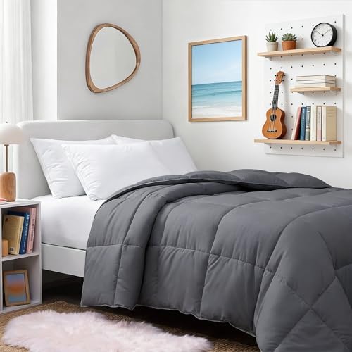 TEXARTIST Twin Comforter, All Season Down Alternative Gray Duvet Insert by TEXARTIST