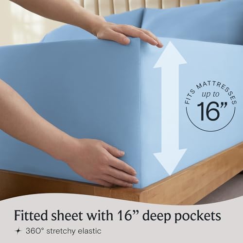 Split King Sheets for Adjustable Bed, Soft Deep Pocket Bed Sheets Set, 5PC - Image 6