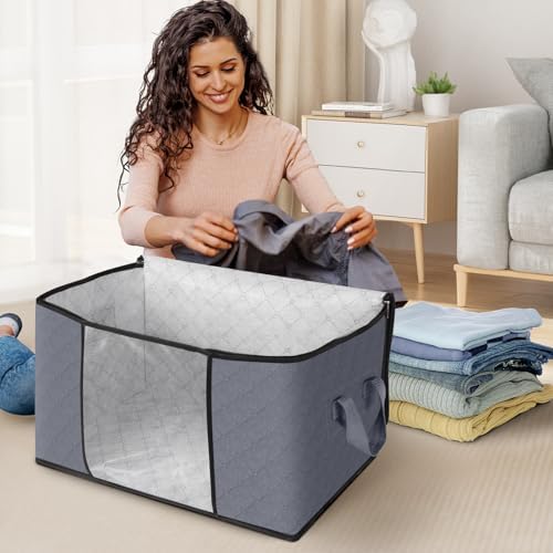 Fab totes 8 Pack Storage Bags for Clothes Blanket Storage Bins with Lids - Image 3