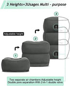 Inflatable Travel Foot Rest Pillow, Kids Airplane Bed, Adjustable 3 Layers Height Leg Rest Pillow, Adults Travel Essentials Great for Airplane, Office, Home, Trains, Cars - Image 4