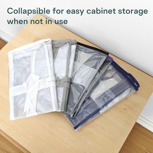 10 Pack Clear Storage Bags for Clothes, 22L Blanket Storage Bags, Under Bed Storage, Closet Organizers Bag, Upgraded Version Two-Way Zippers Design(Navy Blue) - Image 5