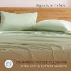 TOSMO Luxury Pillow Case Set of 2 - Cooling Viscose Derived from Bamboo, Oeko-TEX, Breathabl Silky Soft Pillow Cases with Envelope Closure (King / 20x36, Light Green) - Image 2