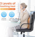 CILI Heated Lumbar Support Pillow for Office Chair, Ergonomic Back Support Cushion with Vibration, Memory Foam Chair Back Massager,Gifts for Mom Dad - Image 2