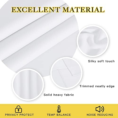 NICETOWN Sliding Door Window Treatment Blackout Patio Door Curtain Panels, Privacy Thermal Drapes for Bedroom Living Room Department with Grommet Top (White, W66 x L110) - Image 2