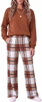 Two Piece Lounge Sets for Women Wide Leg Pant Matching Sets with Pockets - Image 2