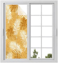Window Privacy Film Frosted, Orange Yellow Palm Trees Tropical Static Cling Door Window Covering, Summer Beach Botanical UV Blocking Windows Film for Office, Hotel, Bedroom, 29.5 x 78.7 Inches by Unknown