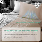 Eucalyptus Cooling Tencel Pillowcase 2 Pack Queen Taupe - Image 3