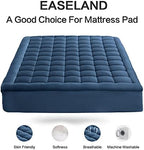 EASELAND Queen Size Mattress Pad Pillow Top Mattress Topper Cotton Top - Image 2