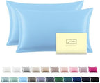 Suatien Mulberry Silk Pillow Cases 2 Pack King Size, Sky Blue by Suatien