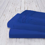 Mocassi King Sheet Set - Luxury Hotel 1800 Premier Bedding Sheets & Pillowcases - Ultra Soft Breathable & Cooling Bed Sheets - Deep Pocket - Wrinkle Resistant - 4 Piece Set - King, Imperial Blue - Image 4