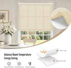 AOSKY No Drill Cordless Light Filtering Cellular Shade 36" W x 64" H Beige - Image 5