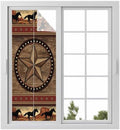 Window Privacy Film Frosted, Texas Star Rustic Static Cling Door Window Covering, Farmhouse Western Horse Wood Grain UV Blocking Windows Film for Office, Hotel, Bedroom, 29.5 x 78.7 Inches by Unknown